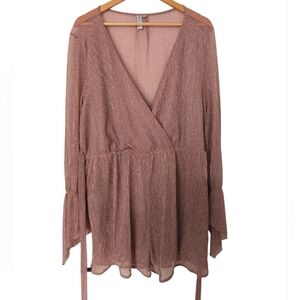Cozy Co. Shimmering Pink Long Sleeve Romper Size XL